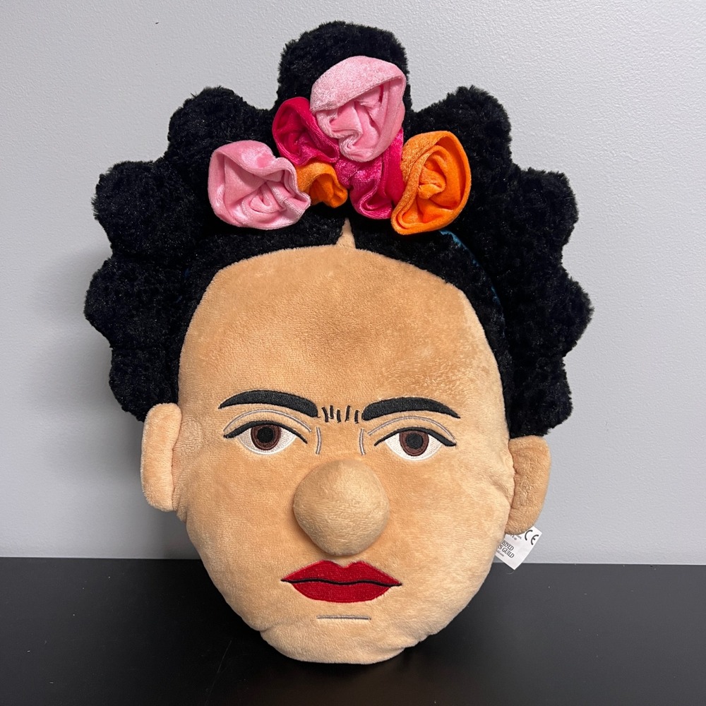 Unemployed Philosophers Guild Frida Kahlo Stuffed Portrait Plush Pillow 15 in